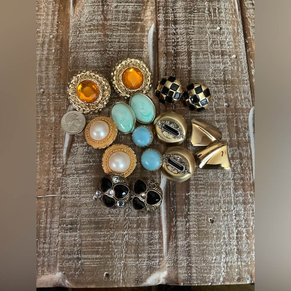 Vintage 80s 90s Style Lot Clip On Earrings